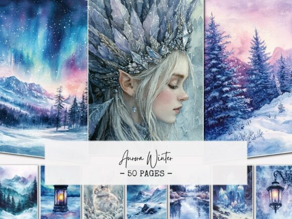 Aurora Winter Junk Journal Pages Review