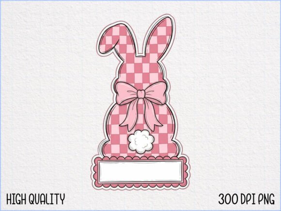 Bringing Spring to Life with the Pink Gingham Easter Bunny SVG PNG