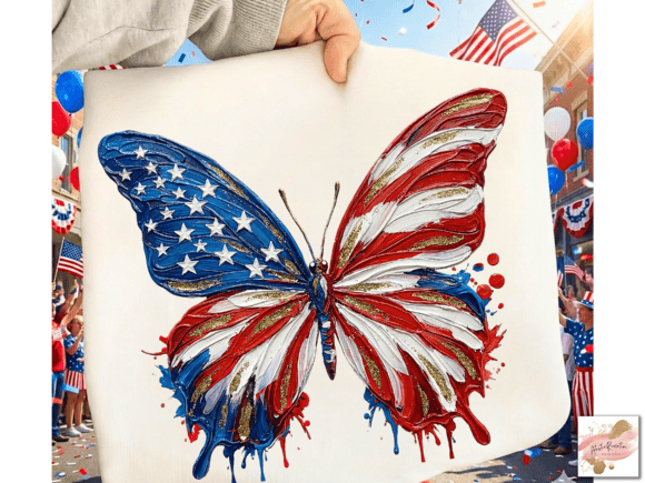 Brushstroke Patriotic Butterfly PNG: Creative Integration for Commercial and Personal Projects
