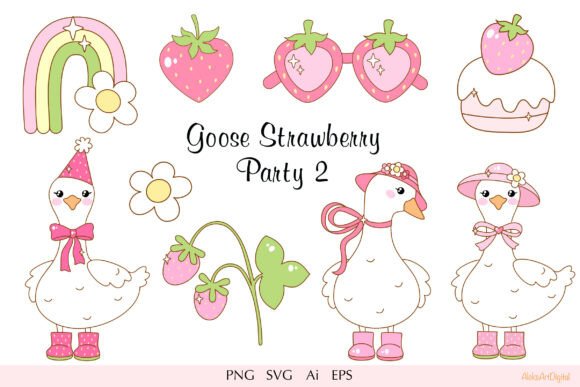 Cute Coquette Goose Strawberry Party 2: A New Era of Whimsical Digital Design