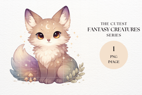 Cute Moon Fox with Pastel Tail: A Versatile Digital Illustration for Creative Projects