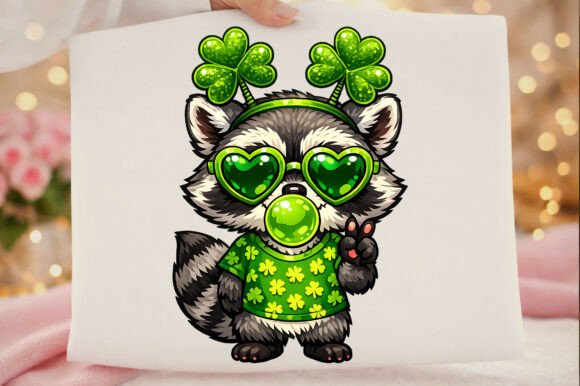 Cute St Patrick’s Day Funny Raccoon PNG