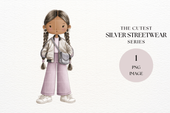 Cute Streetwear Girl Clipart: A Versatile Design Asset