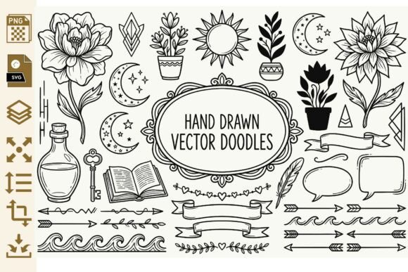 Hand Drawn Vintage Doodle Clipart PNG