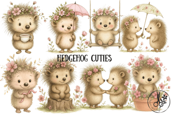 Hedgehog Cuties - Clipart Png Pdf: Bringing Woodland Charm to Your Creative Projects