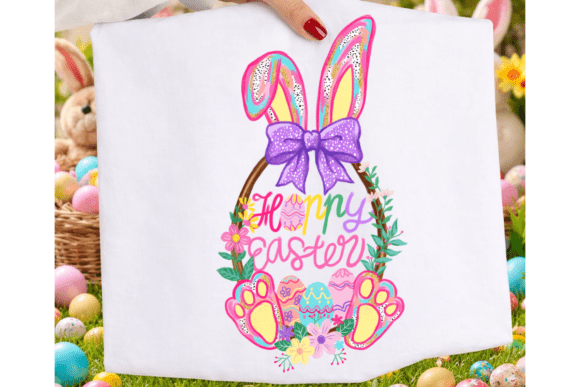 Hoppy Easter Bunny Ears Wreath PNG – A Versatile Design Element for Creative Projects
