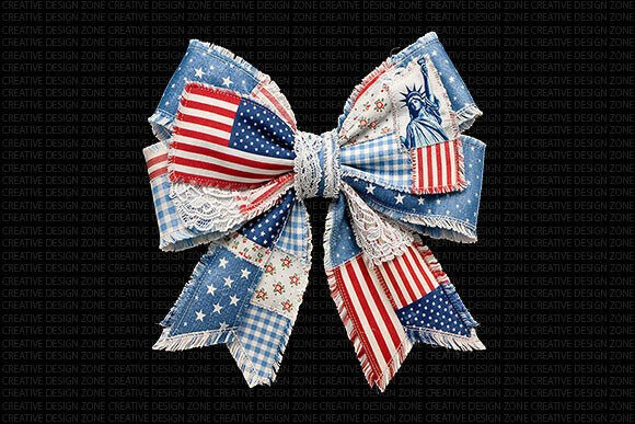 Patriotic Bow PNG Design: A Vintage Americana Essential