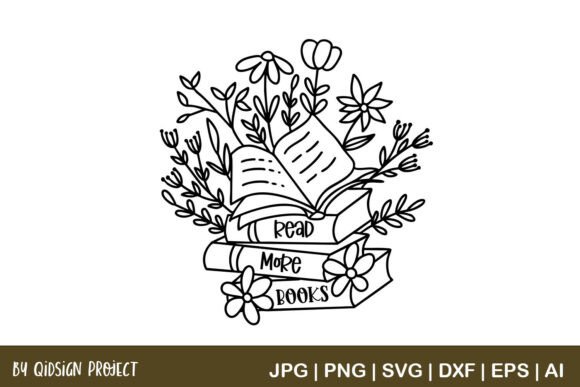 Read More Books SVG – Floral Book Lover: A Design for Passionate Readers and Creators