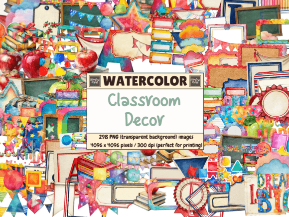 Transforming Education with Classroom Decor Watercolor Clipart