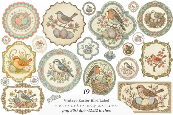 Vintage Easter Birds Label Printable – A Timeless Touch for Creative Projects