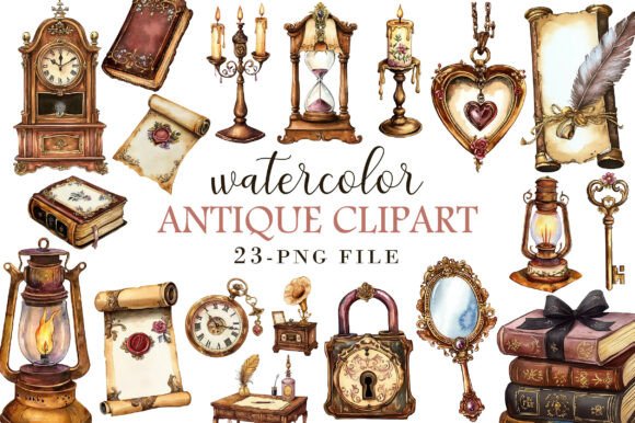 Watercolor Antique Clipart: A Timeless Resource for Creative Projects