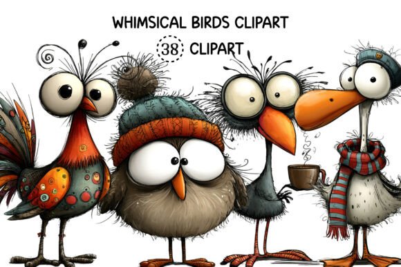 Whimsical Birds Clipart Bundle: A Versatile Resource for Creative Projects