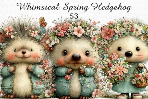 Whimsical Spring Hedgehog PNG Clipart: A Playful Design Essential